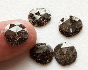ON SALE 55% 5 Pcs Brown Diamond Slices, Free Form, Faceted Flat Back Diamond Rose Cut Slice, Natural Diamond Slice, 9.5-10mm - DS4006