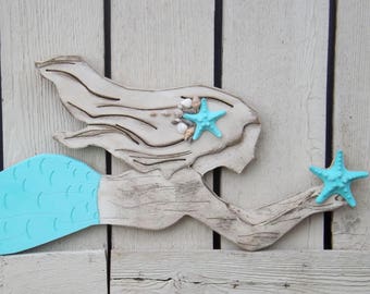 Wooden Mermaid Wall Hanging eclectic home decor and custom wood worktheshabbyshak on etsy Wooden Mermaid Wall Hanging eclectic home decor and custom wood worktheshabbyshak on etsy
