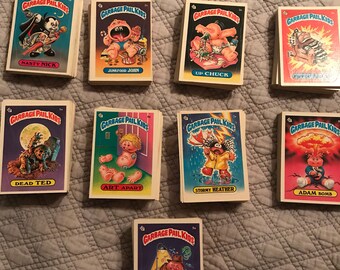 Vintage Garbage Pail Kids Cards. 1985 Garbage Pail Kids. Set of 9 Garbage Pail Kids Cards Series One.