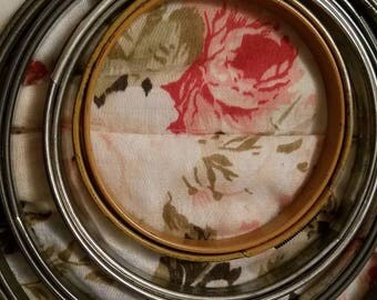 4 vintage metal embroidery hoops