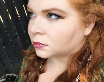 Viking Hair Jewelry - Viking Hair Beads - Viking jewelry - Braid Beads - Hair Clips - Custom "FairyTail" Wire-Wrapped Hair Cuff.