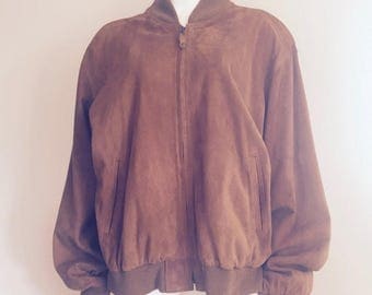 Coach / 80s Bomber Jacket / Designer Clothing / Mens Suede Jacket / Gift for Men / Made in USA