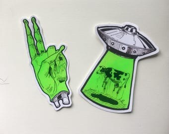 Psychedelic Alien stickers