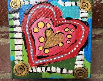 Heart painting | Etsy