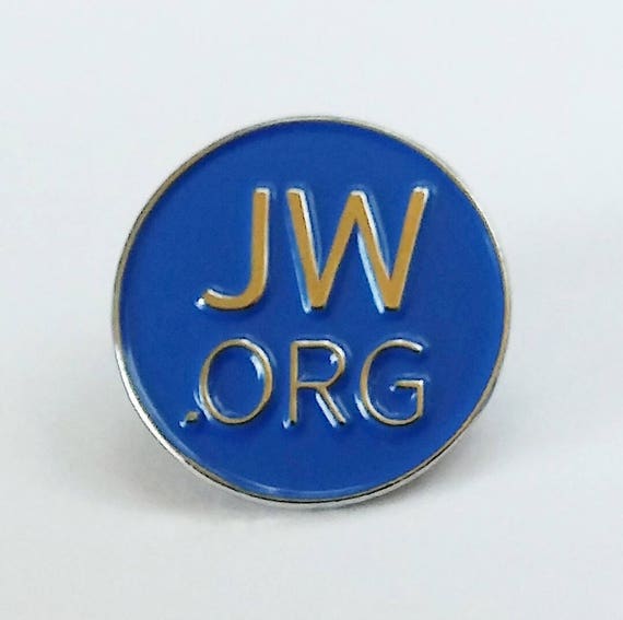 JW.org pin for Jehovah's Witnesses blue round