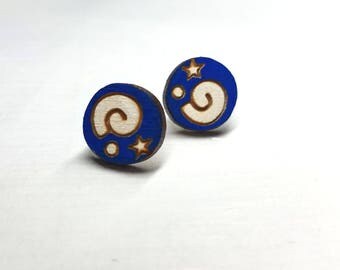 Animal Crossing Fossil Symbol Earrings | Laser Cut Jewelry | Hypoallergenic Studs