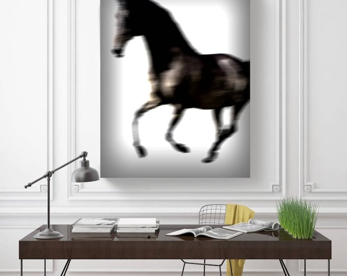 Blur Horse 21. Extra Large Horse Wall Decor, Brown Contemporary Horse, Large Contemporary Canvas Art Print up to 72" by Irena Orlov