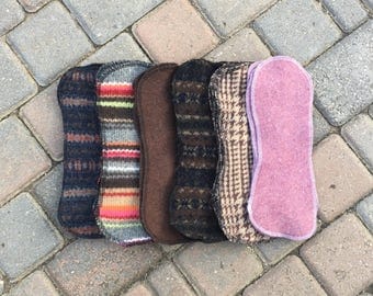 Cloth diaper doubler, Wool booster, Insert for extra absorbancy - Set of 3