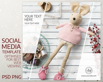 Instagram Template, Social Media Template Social Media Marketing, Feminine Design. Brand Design, DIY Design, Frame, Graphic Design, PNG, PSD