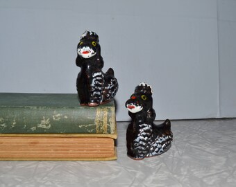 Redware Poodles Set of 2 ~ Vintage Dog Figurine ~ Japan Dog