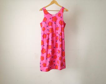 grunge 90s FLORAL hot pink vintage BABYDOLL slouchy twin peaks dress