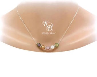 Mothers Necklace Swarovski Birthstone Necklace Family Birthstone Necklace Grandma Necklace Mom Necklace Pearl Birthstone Necklace Mom Gift
