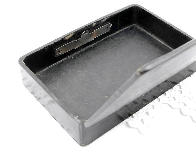 Antique Napoleon III / 3 Black Lacquer and Gold Gilt Carton Bouilli / Papier Mache Playing Card Box Signed by Artist Featuring a Pheasant