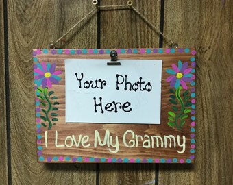 Grandmother photo clip board display