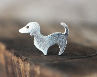 Silver Dog Nose Stud - You Choose the Gauge and the Bend - Artisan Body Jewelry, Nickel Free