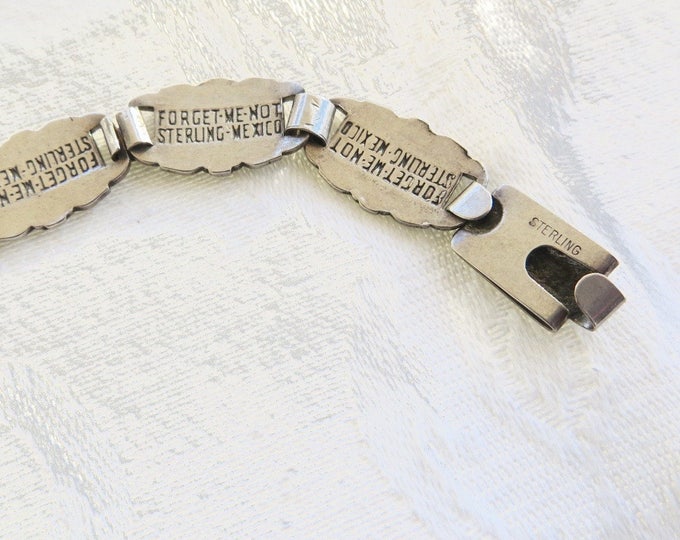 Sterling Forget Me Not Bracelet, WW ll Memory Bracelet, Friendship Bracelet, Sentimental Jewelry, Sweetheart