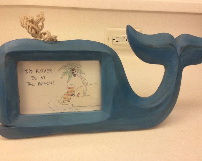 A Whale of a Frame! Ceramic Whale Shaped Frame with 4" x 6" opening
