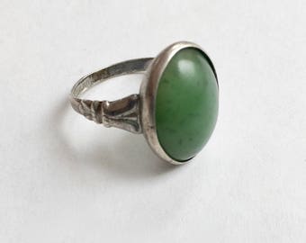 vintage art deco sterling uncas ring, size 4.5