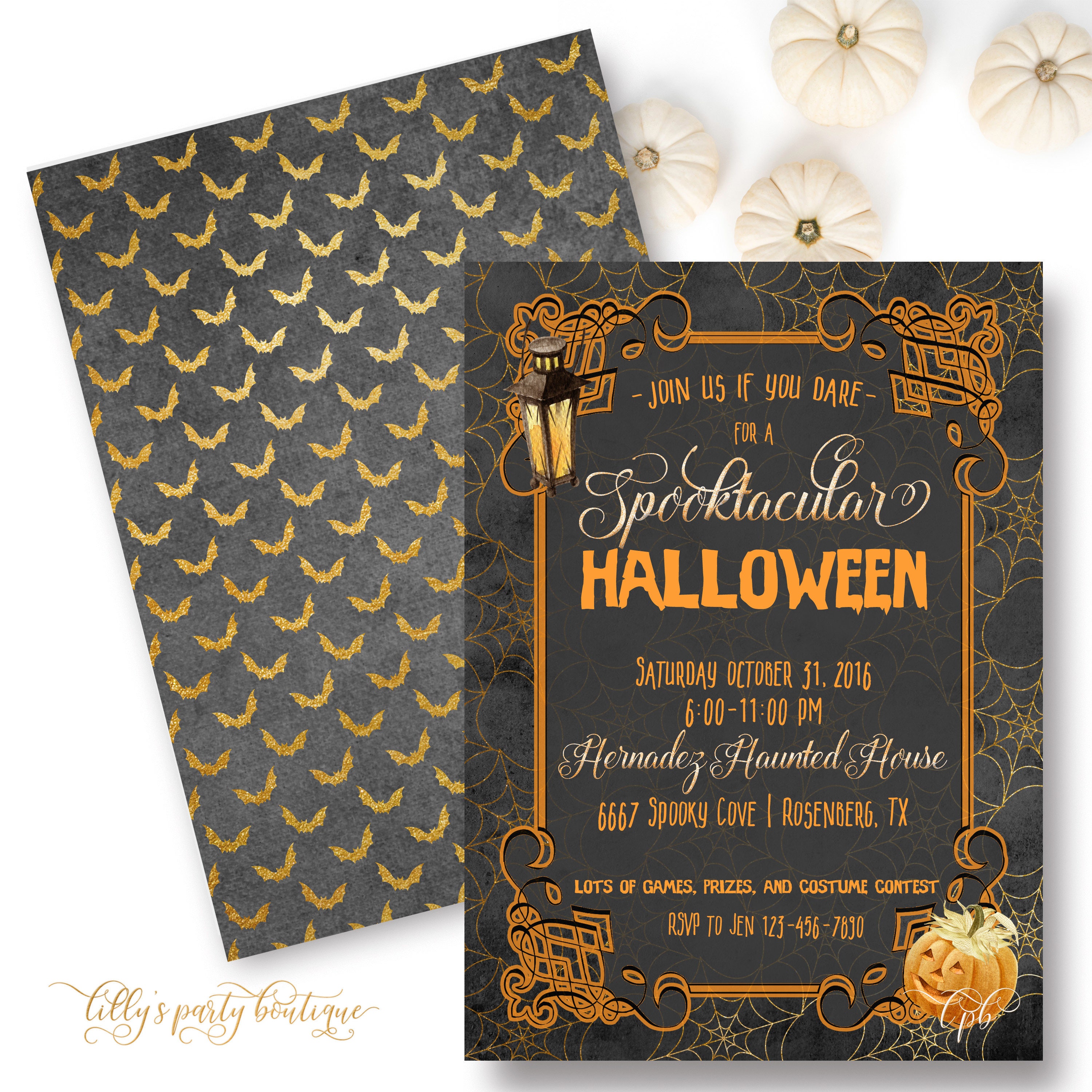 Halloween Party Invitation Spooky Halloween Invite Adult