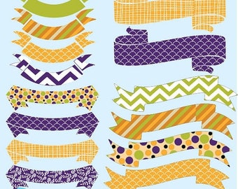 80% OFF SALE Halloween banners clipart commercial use, vector graphics, digital clip art, digital images - CL570