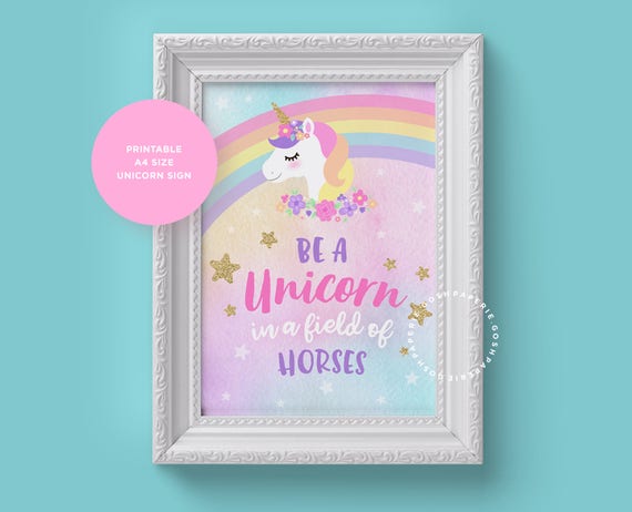 Unicorn Sign Unicorn Welcome Sign Unicorn Wall Art Unicorn