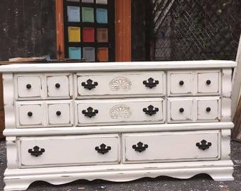 Shabby chic Vintage Solid wood shabby chic Dresser * Free NYC Delivery!