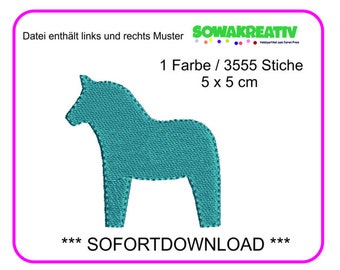 Embroidery file dala horse 5 x 5 cm - SOFORTDOWNLOAD