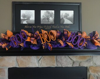 Halloween Garland, Fall Mantle Garland, Halloween Decoration, Staircase Decoration, Halloween Mantle Decoration, Boo Garland, Fall Garland