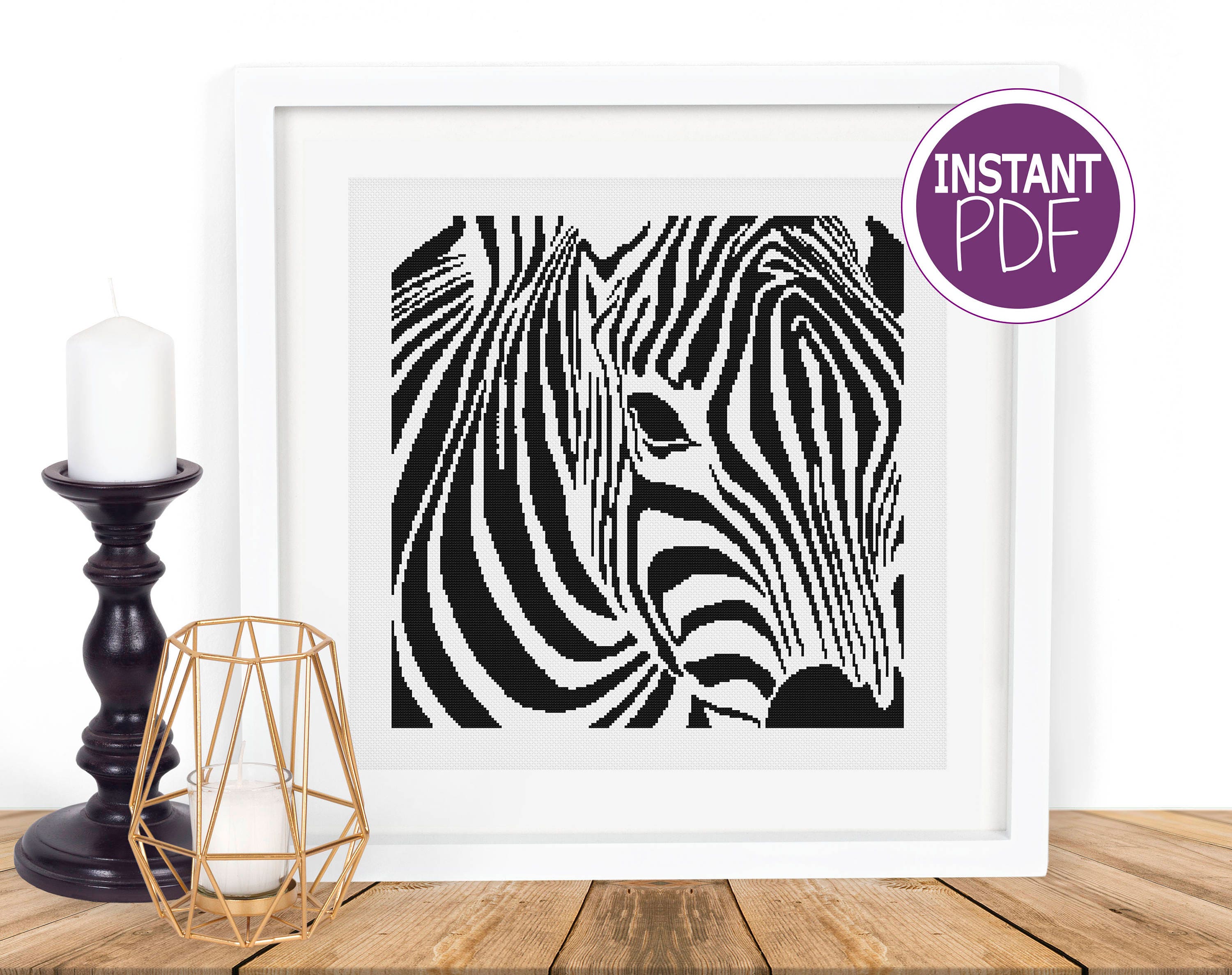Zebra Cross Stitch Pattern Chart xstitch chart counted