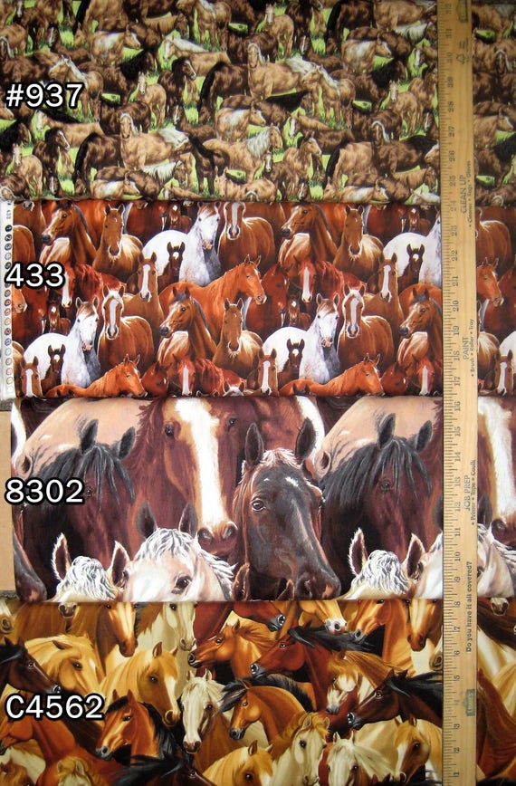 Horse & Pony 100 Cotton Fabric 8 Options Choose Your Cut