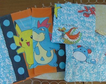 Pokemon, Bed Sheet Set, Pikachu, Pokemon Bedroom, Pokemon Bedding,Totodile,Anime Bedding,90s Bedding,Pokemon Pillowcase,Pokemon Gifts,Marill
