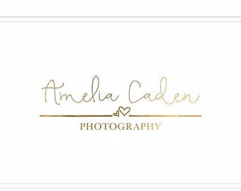 ON SALE Premade Photography Logo + Watermark with Hearts - L014