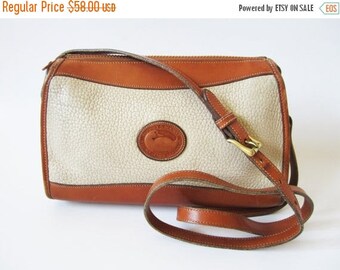 CIJ SALE Authentic DOONEY & Bourke Satchel Tan Cross Body Purse Distressed Genuine Leather Shoulder Bag Saddle Bag All Weather Leather Made