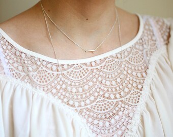 Long necklace tube 925 sterling silver
