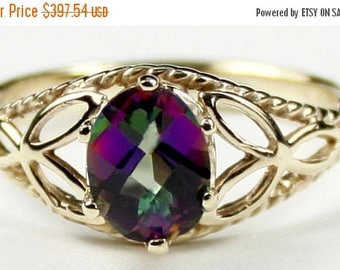 On Sale, 30% Off, Mystic Fire Topaz, 14KY Gold Ring, R137