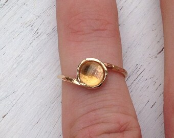 SALE Citrine ring,gold ring,citrine ring gold,dainty ring,gemstone ring,yellow citrine ring,wedding ring,gift for her ,