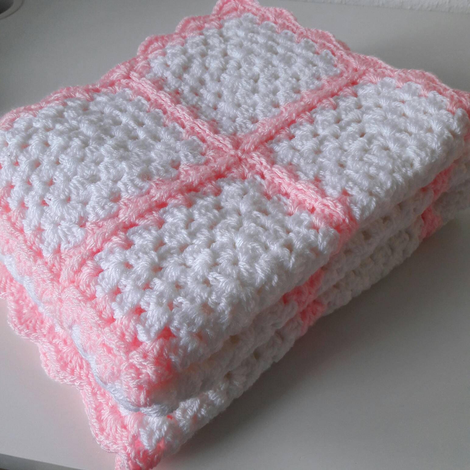 Pink Baby Blanket White Baby Blanket Newborn Baby Blanket
