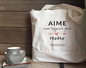 Aime & Je t'aime - TOTE BAG - high quality 100% coton
