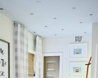 Silver Ceiling Decals. 8 Point Star Decals. Geometric Wall Decor. Silver Decals. Nursery Decor. Star Decals. Vinyl Wall Decals.