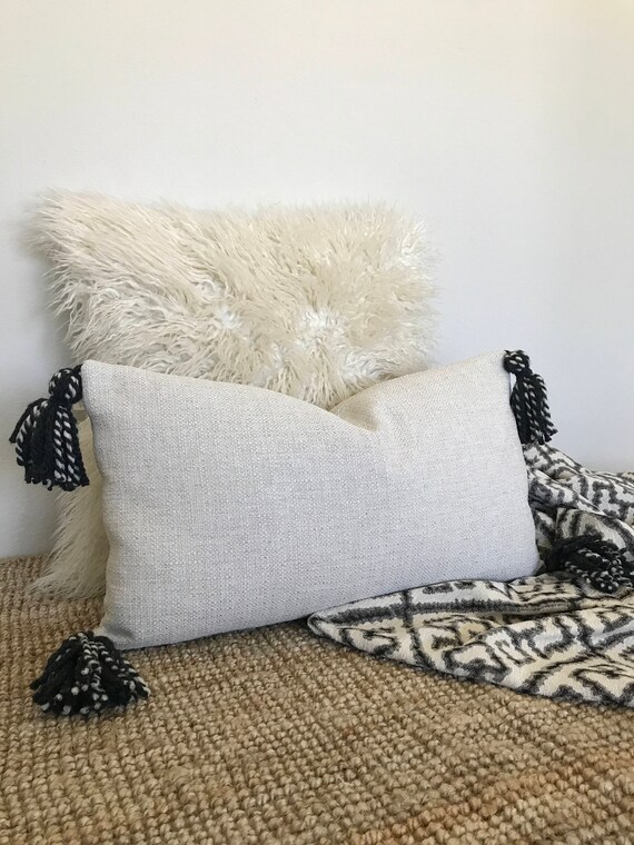 Tassel Pillows/Decorative Tasseled Pillows/Yarn Tassels/Boho