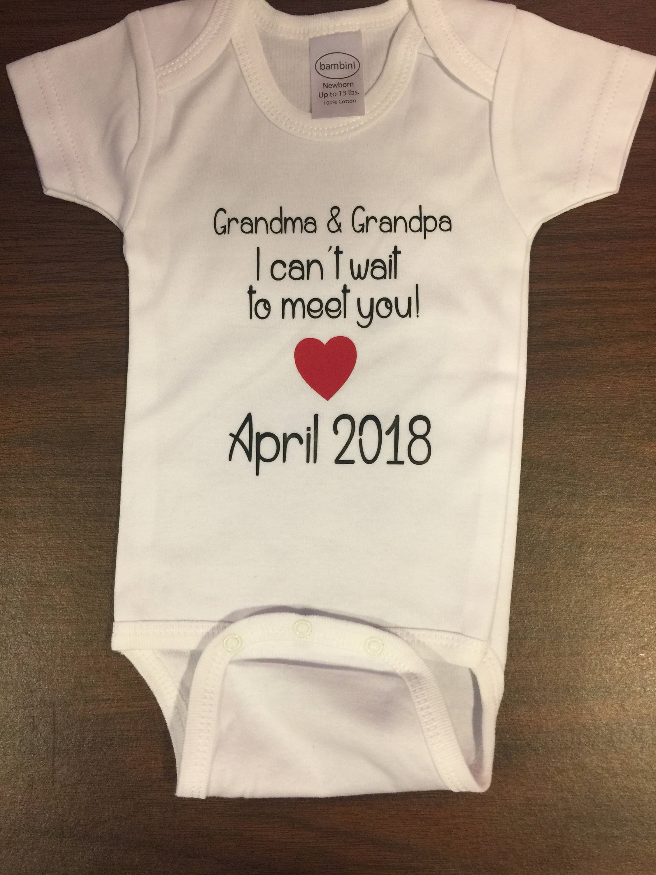 pregnancy announcement baby shirt New Grandparents baby one