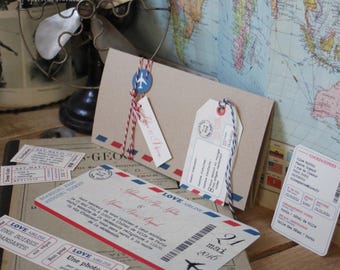 Wedding invitation - LOVE AIR LINE
