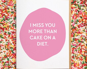 Long Distance Relationship Card. LDR Card. Funny Greeting Card. Boyfriend Card. Girlfriend Card. Cake Card. Love Card