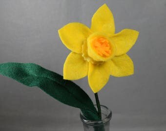 Artificial Flower - Daffodil, Fake Flower, Felt Flower, Yellow Flower, Fake Daffodil, Easter Flower, Spring Flower, Artificial Daffodil