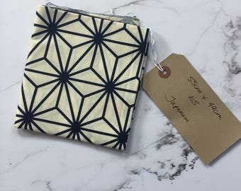 Fabric Destash Sale - Blue and Cream Japanese Fabric Piece