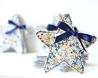 Pockets with dragées, star pocket with dragées, dragee container Liberty, wedding gift, baptism gift, personalized dragee stars
