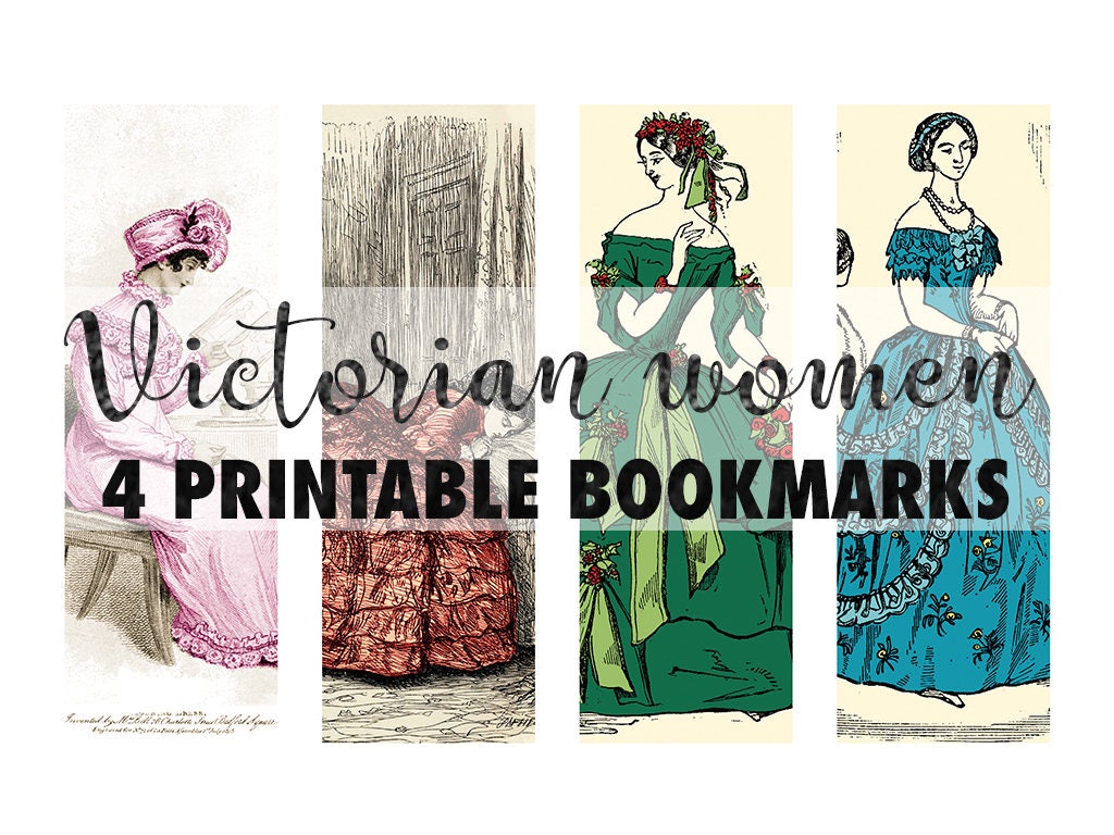 Victorian ladies vintage bookmarks printable bookmarks