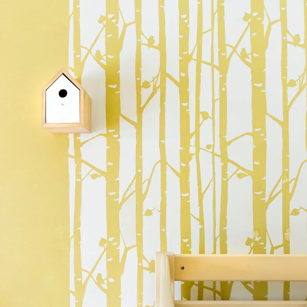 Birch Forest Wall Stencil Decorative Scandinavian wall stencil