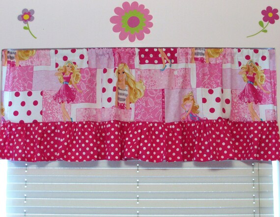 Barbie curtains,Barbie valance,Barbie room decor,Fancy Barbie valance,girls room,girls Barbie,Barbie room,Barbie