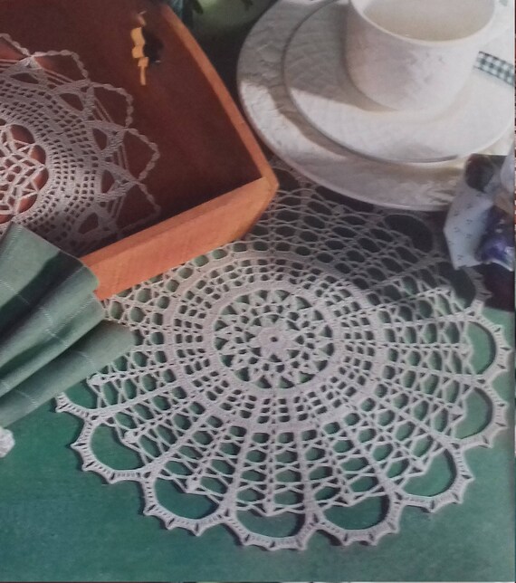 Hand crochet doily cotton lace home décor vintage crochet pattern 12 inch cozy house antique style